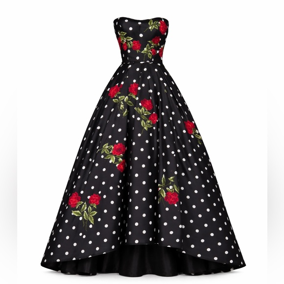 Sherri Hill Dresses & Skirts - Sherri Hill Size 0 Rose Polka Dot High-Low Prom Gown – Fun, Flirty🌹✨